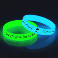 Printed Glows in the Dark Silicone Wristband (Unisex, Screen Print)