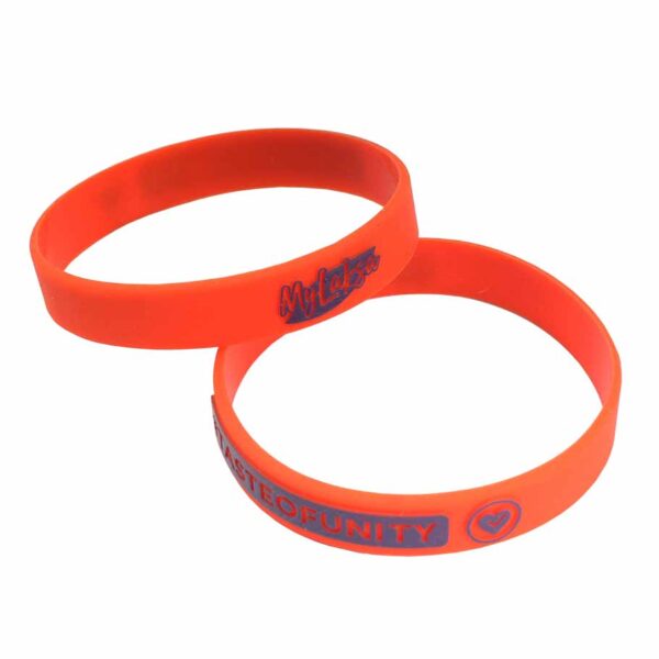 Embossed Color Filled Silicone Wristband print 1