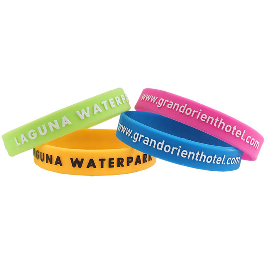 Embossed Color Filled Silicone Wristband - Greenworks
