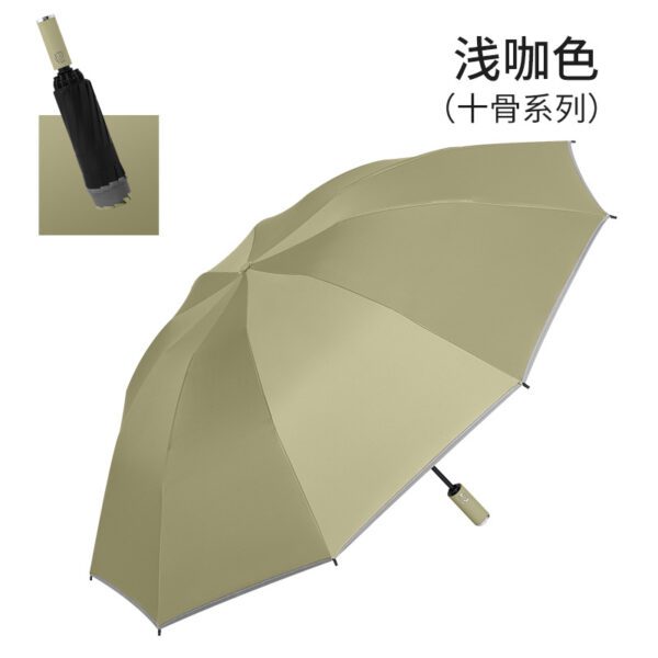 3 fold inverted umbrella beige