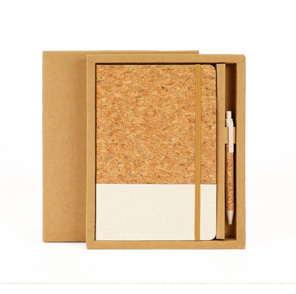 CORK NOTEBOOK SET BEIGE