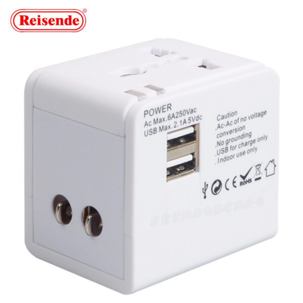 International travel adapter white