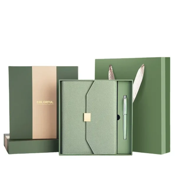 Notebook gift set green