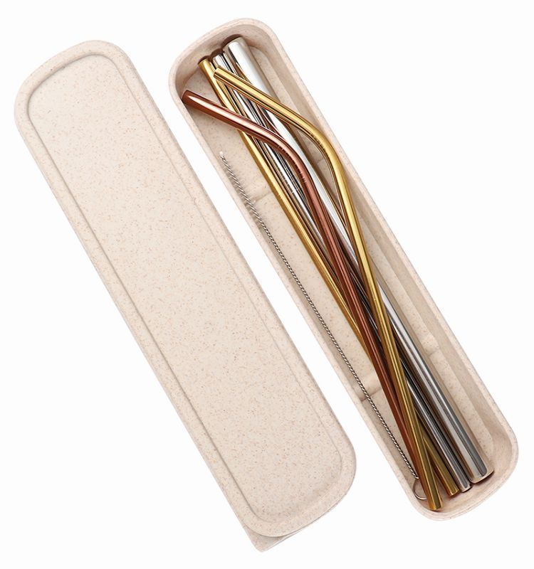 Metal Straw - Straw set - Stainless Steel Straw - 4 in 1 Straw with Pouch -  SSP01 - Eco Basis Marketing Sdn Bhd