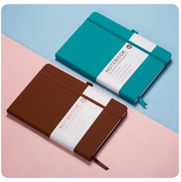 pu leather notebook brown green