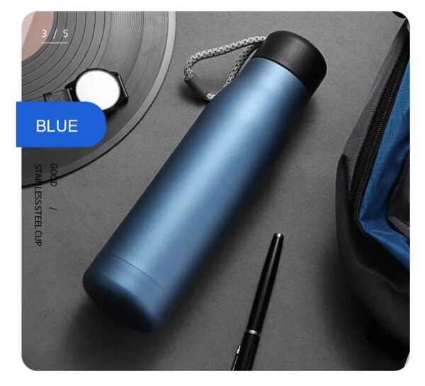 portable stainless steel drinking bottle blue