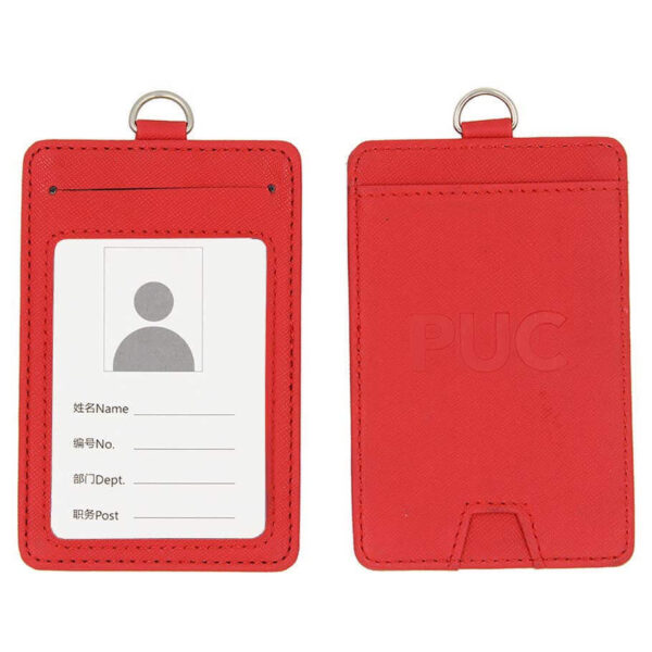 custom made PU leather ID card holder