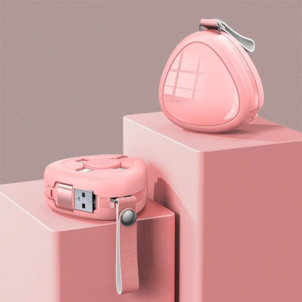3 in 1 Retractable charger pink