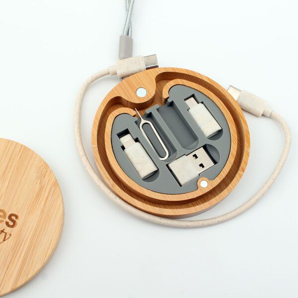 Bamboo charging cable box 3